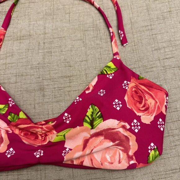 BODY GLOVE Bikini Top Womens Small Halter Floral Strappy Pullover Tie Closure - Picture 3 of 7